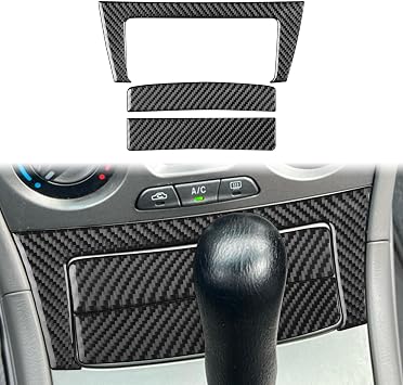Compatible with Subaru Forester(SG) 2003 2004 2005 2006 2007 2008 Real Black Carbon Fiber Car Center Console Storage Box Switch Panel Soft Pads Trim Sticker Auto Interior Accessories Black