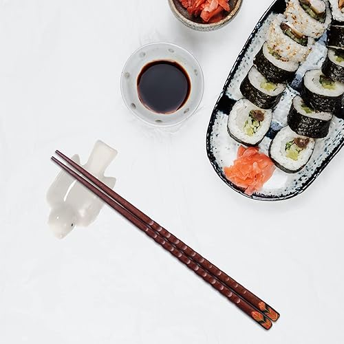 Miniatura 3 de Zerodeko Soporte de cerámica para palillos de pájaros, 6 piezas, con forma de pájaro, soporte de cuchara, soporte de porcelana para cuchillos,