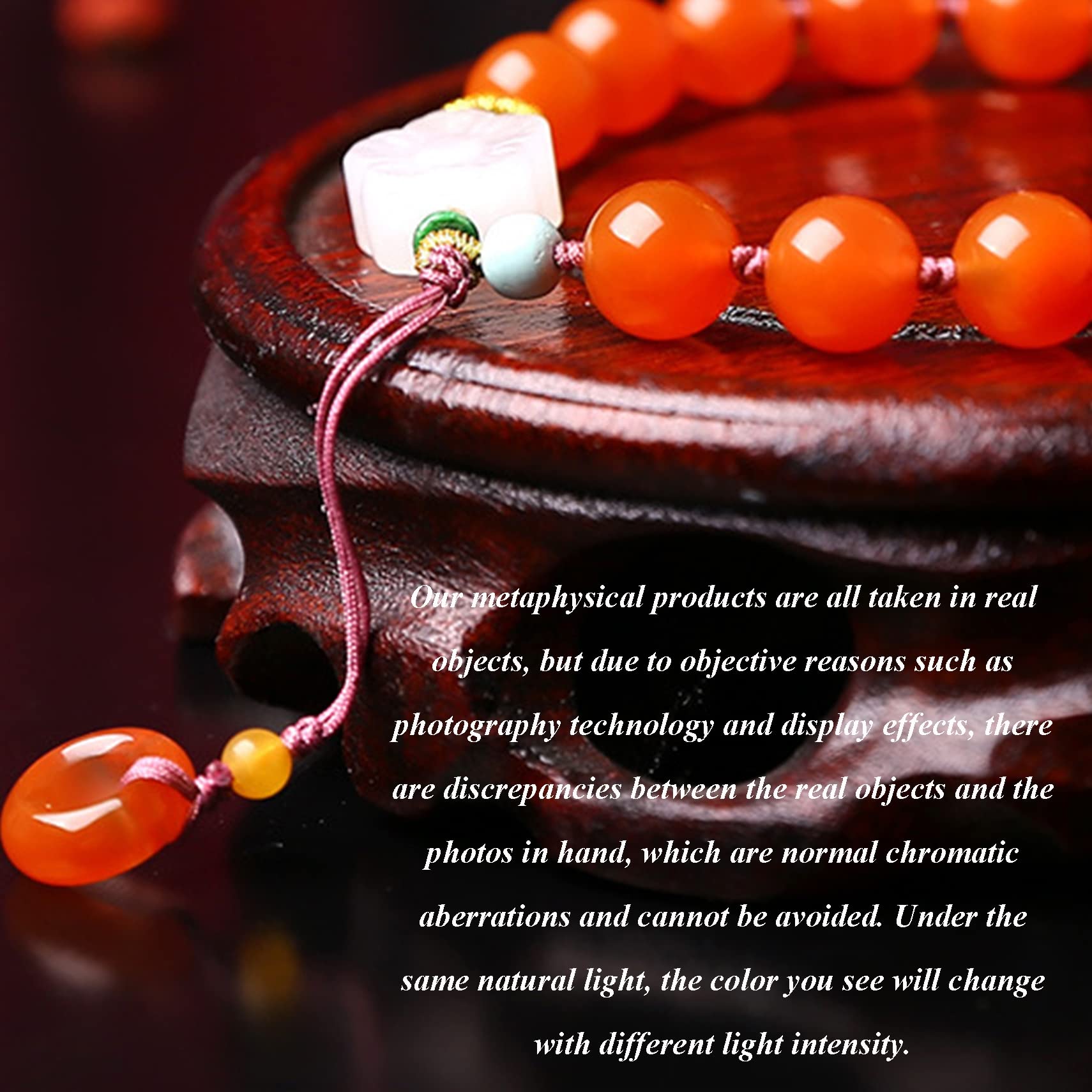 Natural Edelsteinarmband, Wohlstandsarmband Rot -Achat -Armband 8 -mm -Kristallarmband für Frauen Harmonie Schnalle/Kreis Anhänger Kristall Chakra Meditation