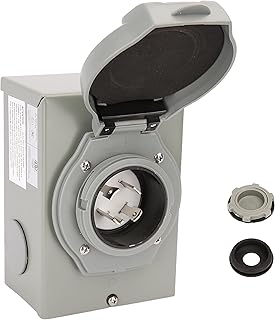 PEAKTOW PTR0105 Weatherproof 30 Amp NEMA 3R Generator Power Inlet Box, NEWA L14-30P, 125/250 Volt, 7500 Watts for Outdoor Use, ETL Listed