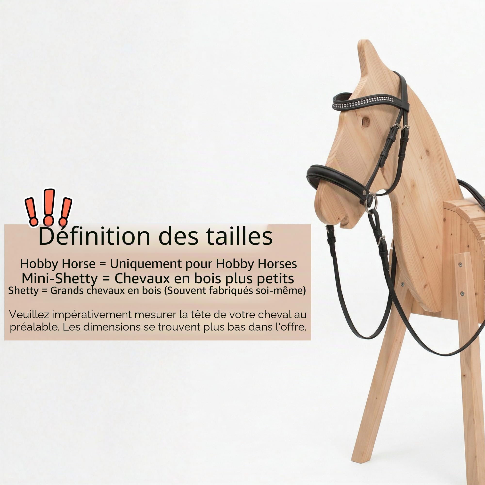 PFIFF Hobby Horsing 103111 Bridon sans Morsure pour Cheval en Peluche Noir