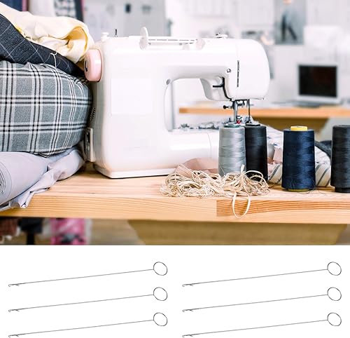 Miniatura 4 de 6 piezas de herramienta de costura de bucle de costura larga, gancho de ganchillo, herramienta de gancho de ganchillo con pestillo para cinturones