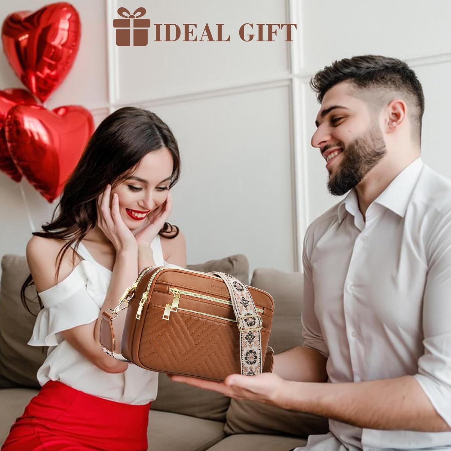 printe Small Crossbody Bags for Women, Vegan Leather Trendy Purses for Women, Travel Handbags with Adjustable Shoulder Strap - Image 3