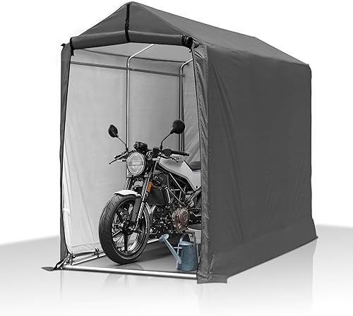 GARTOO Cobertizo de almacenamiento para exteriores de 6 x 7 pies, tienda de campaña de almacenamiento resistente con ventanas ventiladas