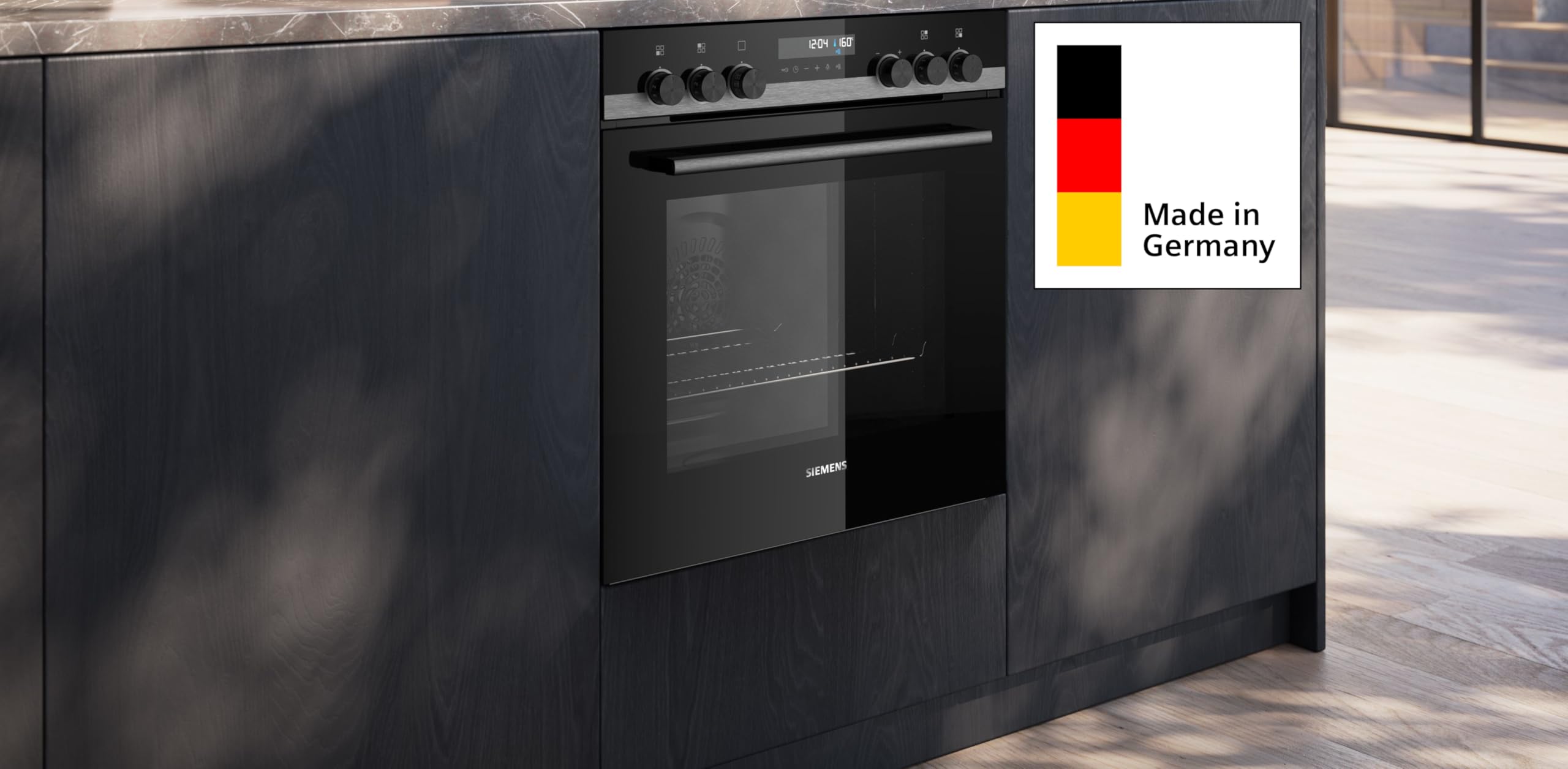 Siemens PQ521VA2ZM Einbauherd-Set 60 x 60 cm 3D Heißluft Pizzastufe Hydrolyse Induktionskochfeld powerBoost Edelstahl