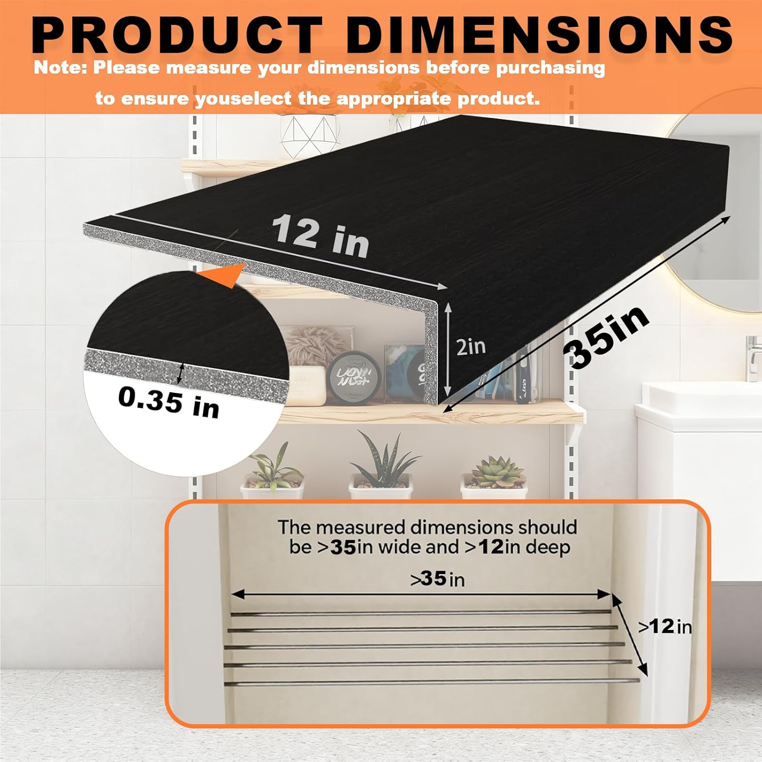 5 PCS Custom Size Wire Shelf Covers,35x12in PVC Wood-Look Shelf Liners,Waterproof Easy Installfor,Decoration Kitchen Bathroom Office Shelving(Brown)