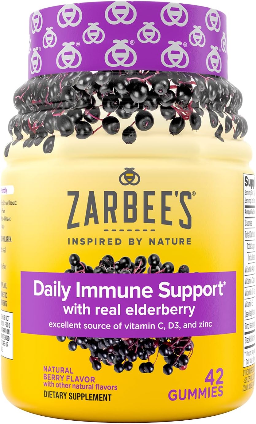 Zarbee's Adult Elderberry Immune Support Gummies, Berry