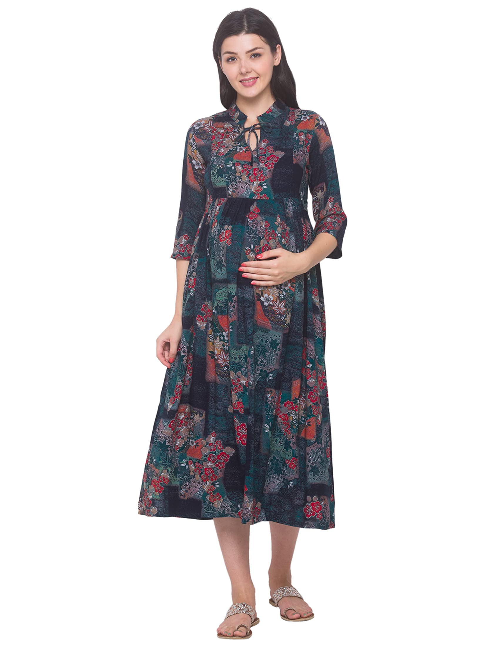 Women's Rayon Relaxed Fit A Line Maternity Wear