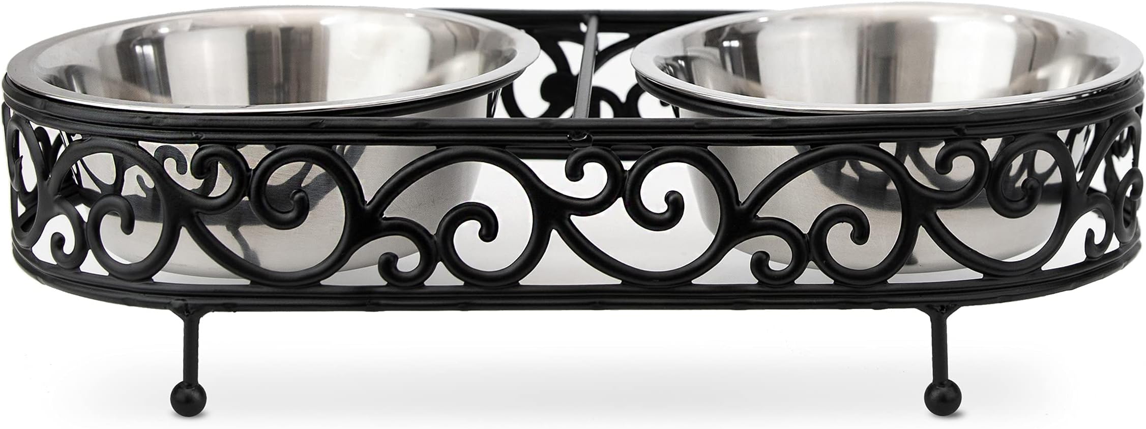 Barkley & Evans Elevated Double Pet Feeder - Stainless Steel Bowls On Metal Stand For Dogs & Cats - View #7