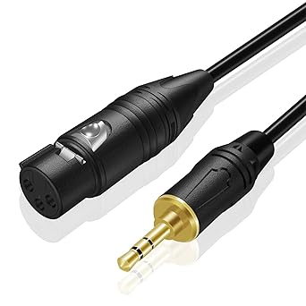 KEBILSHOP 3.5mm to XLR Cable, XLR to 3.5mm Aux Microphone Cbale, 1/8 inch Mini Jack Stereo to XLR FeMale Cord Adapter for Cell Phone, Laptop, Speaker, Mixer. (1.5)