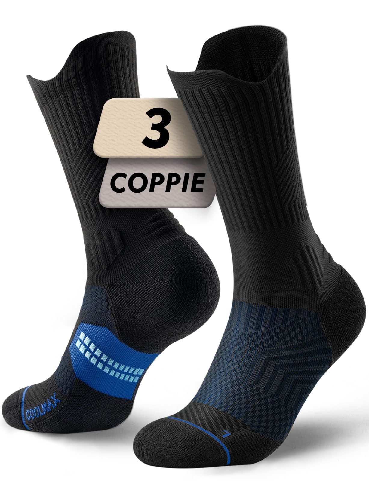 Juclise Bambù Coolmax Compressione Running Calzini Sportivi Trekking Allenamento