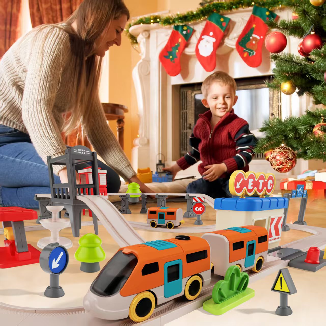 Amazon.com: Urban Rail Train Set for Kids,55 pcs Electric Train