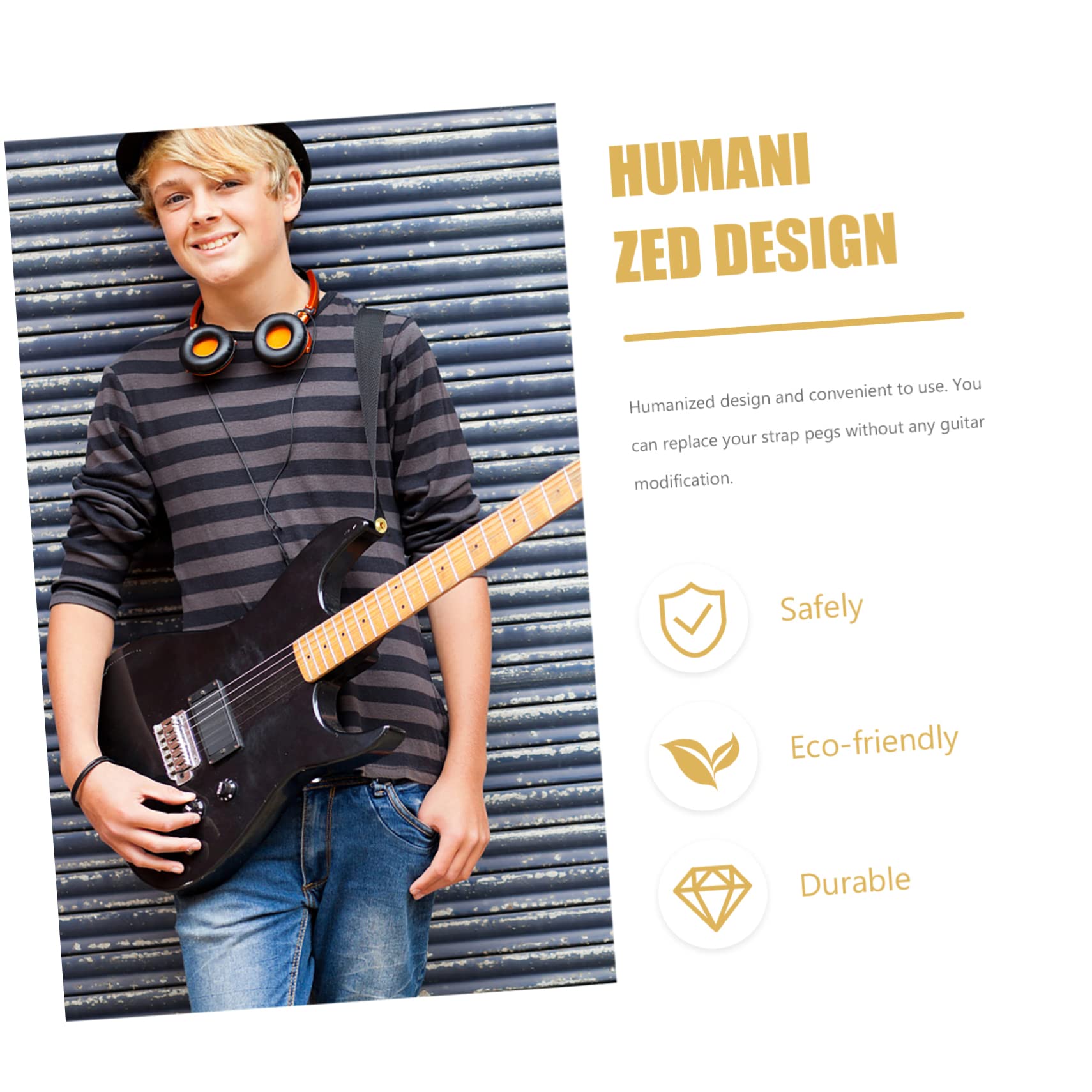 Levemolo Strap Lock Button Set for Guitar Locking Guitar Strap Locks Bass Straps Pegs Instrument Strap Buckles Retainer System