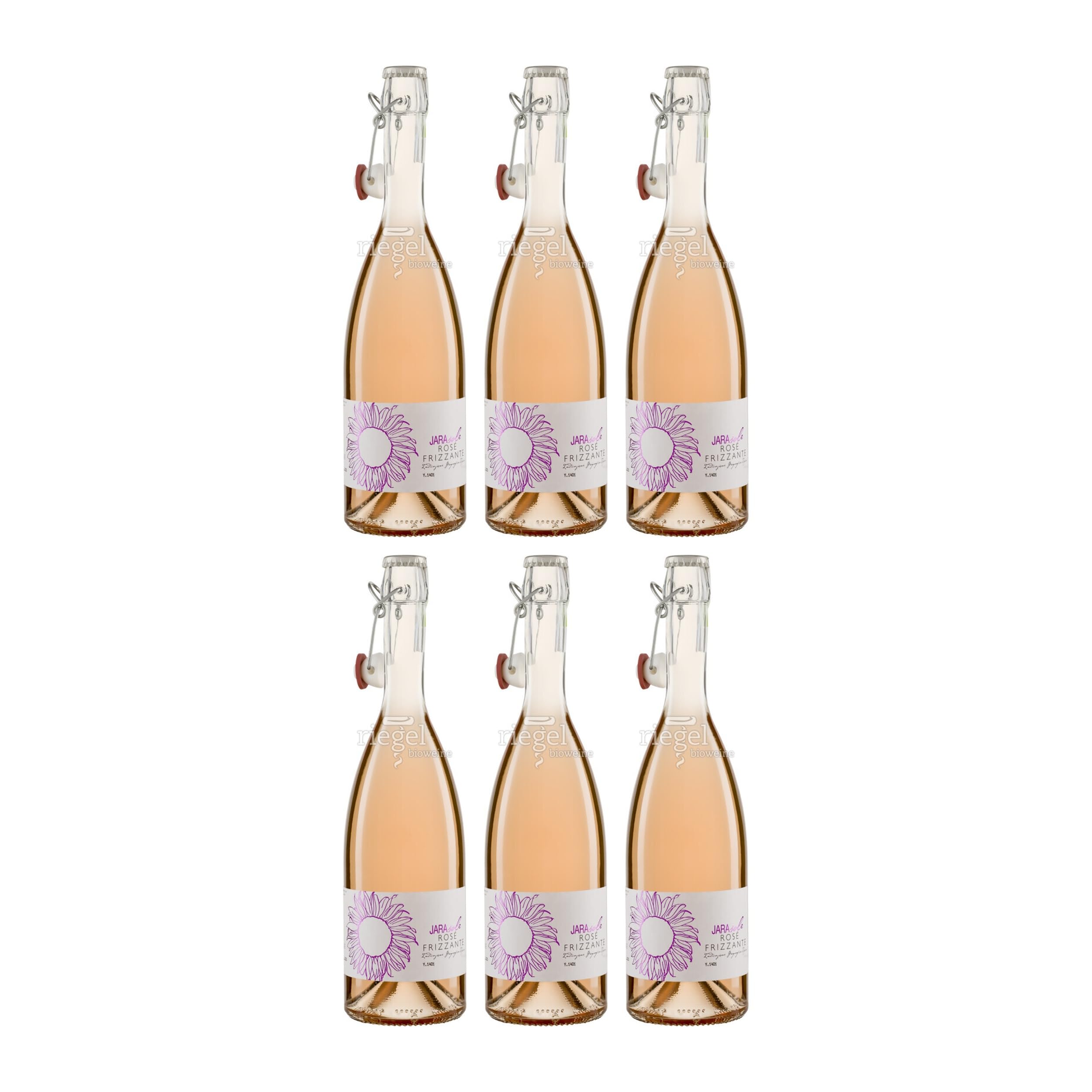 Azienda Agricola La Jara JARASOLE Rosé Frizzante IGT Bügelverschluss Perlwein Trocken BIO Italien inkl. FeinWert E-Book (6 x 0.75 l)