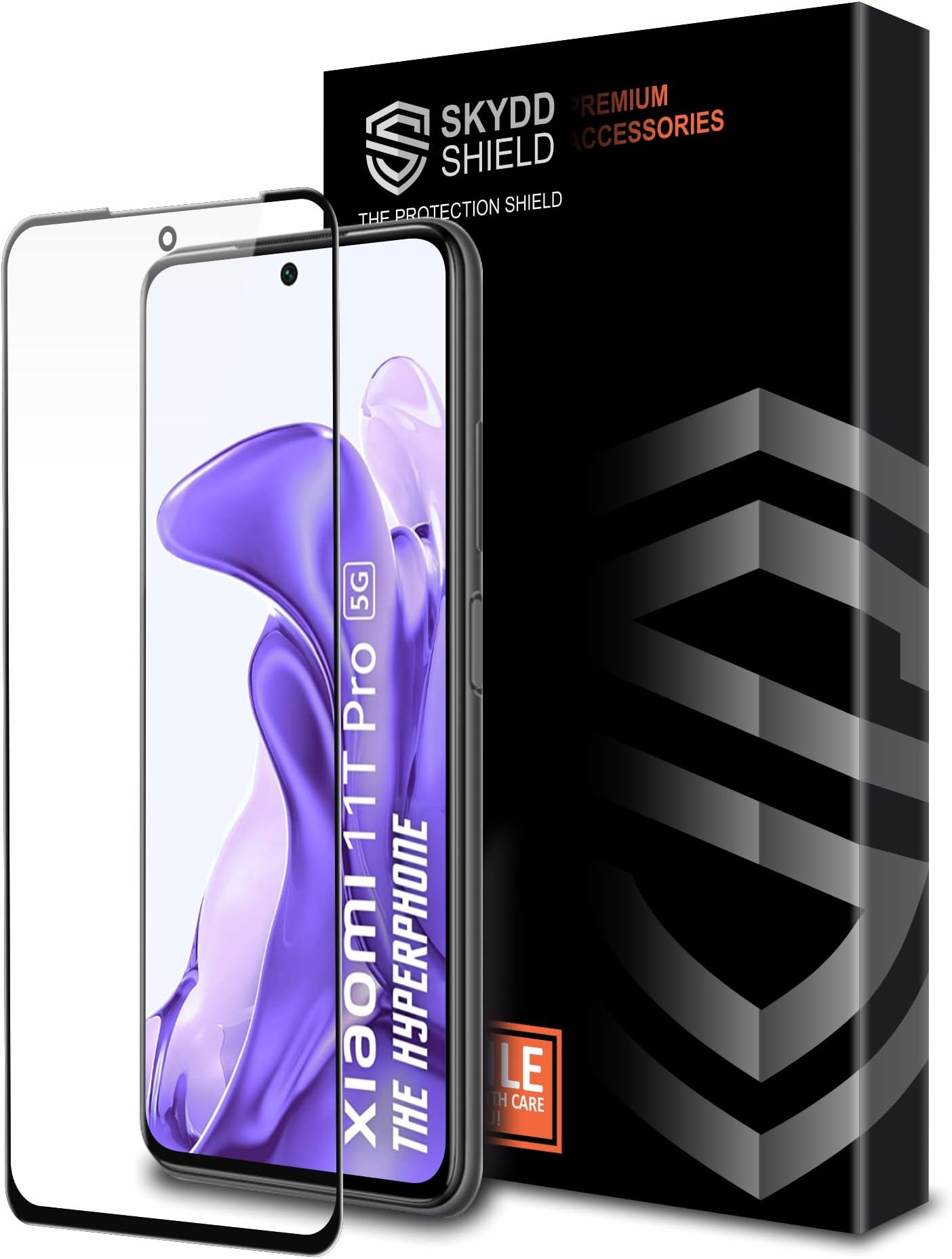 Military-Grade Gorilla Tempered Glass For Xiaomi 11T Pro, Xiaomi 11T, Xiaomi 11i and Xiaomi 11i Hypercharge (6.67 Inch) With Installation Kit | Edge to Edge Coverage | Black