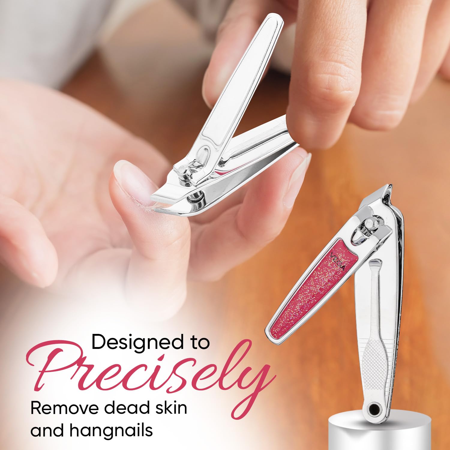 Vega Cuticle Trimmer for Women & Men | Cuticle Remover for Manicure & Pedicure with Nail Filer & Nail Pick | Sharp Precision Blades, Anti-Slip Grip, Salon Quality Nail Care Tool | (CNC-01) - Image 7 thumbnail