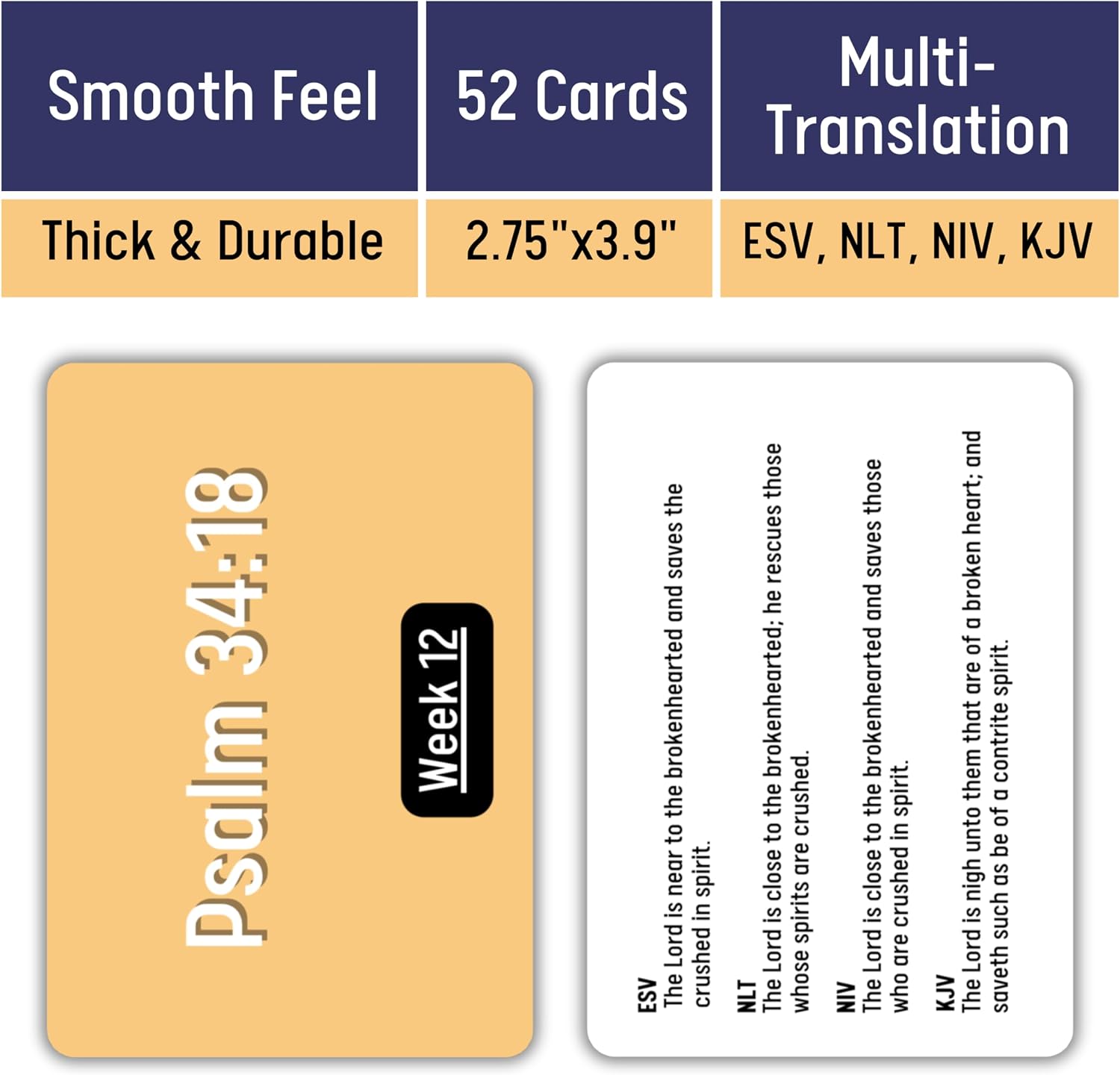 Infassic Bible Verse Flashcards - Weekly Scripture Memorization Cards - Christian Bible Study Youth Group Memory Flash Cards - Multi-Translation, ESV, NLT, NIV, KJV - 2.75” x 3.9” image 4