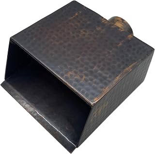 6 Inch Wide Hammered Copper Metal Wall Mounting Cascading Spillway Scupper Waterfall Water Feature Straight Edge for Swimming Pool Spa Pond
