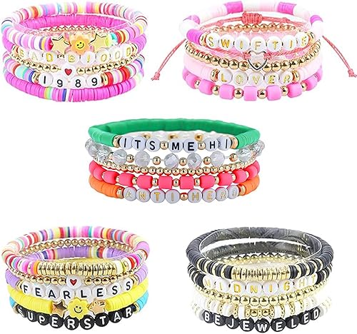 Miniatura 2 de SALBFL Pulseras elásticas para mujer, pulseras de cuentas, pulseras con dijes para mujeres, conjunto de pulseras, pulseras apilables, pulsera de