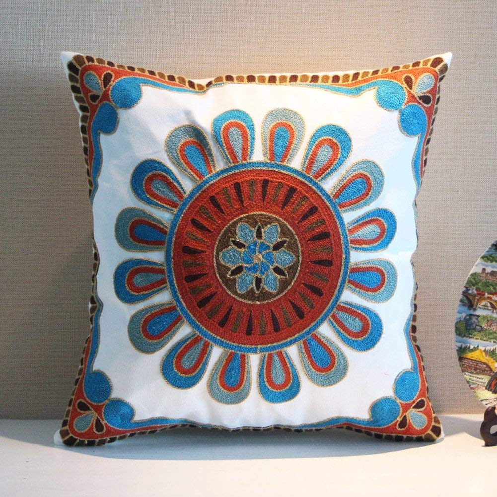 Amazon.co.jp: ネイビー ソファクッションカバー 18x18インチまたは