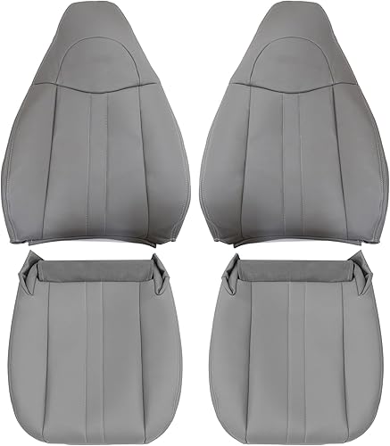 Miniatura 4 de GXARTS Funda de asiento de cuero de microfibra de repuesto para parte inferior y superior del lado del conductor y del pasajero, compatible con