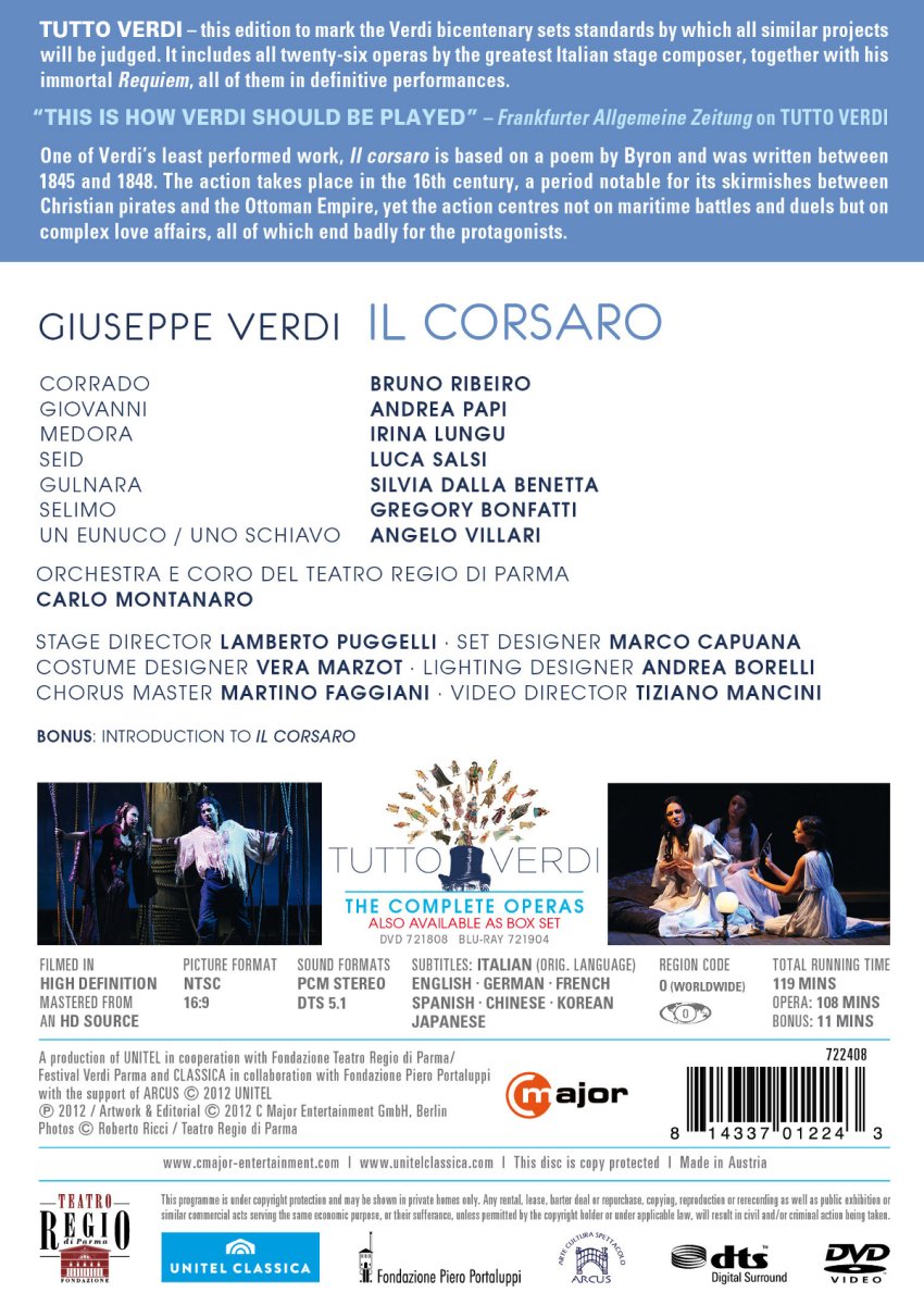 Tutto Verdi, vol. XII : Il Corsaro. Montanaro.