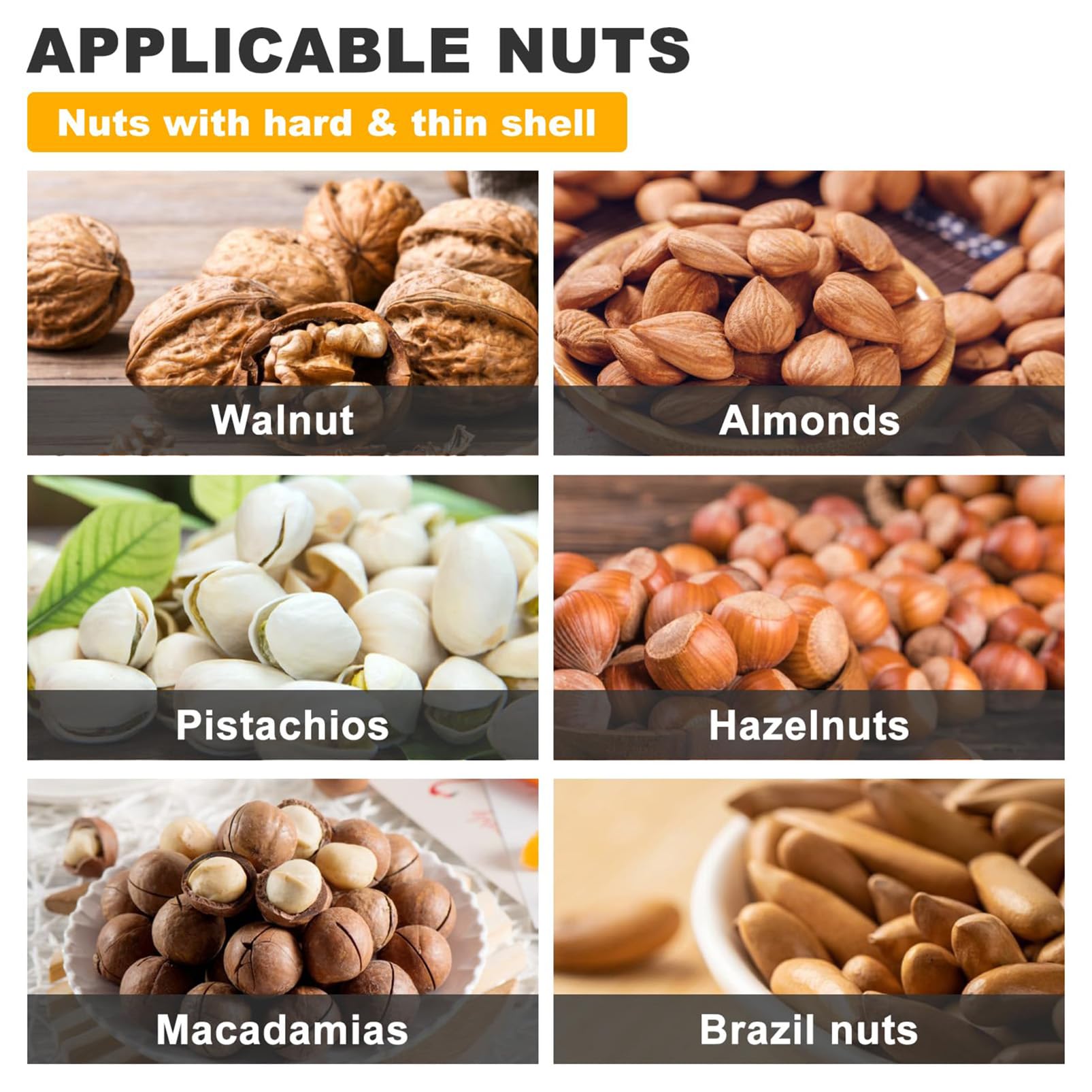 Macchina Elettrica per Rompere Le Noci, Strumento Multifunzionale per Rompere Noci Pecan E Noci, per Noci, Noci Pecan, Nocciole, Mandorle E Noci del Brasile White