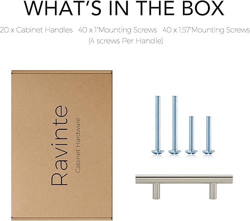 Miniatura 29 de Ravinte - 35 tiradores de 5 pulgadas para gabinete, cajones de cocina y alacenas, en níquel satinado y cepillado, de acero inoxidable, 5 pulgadas