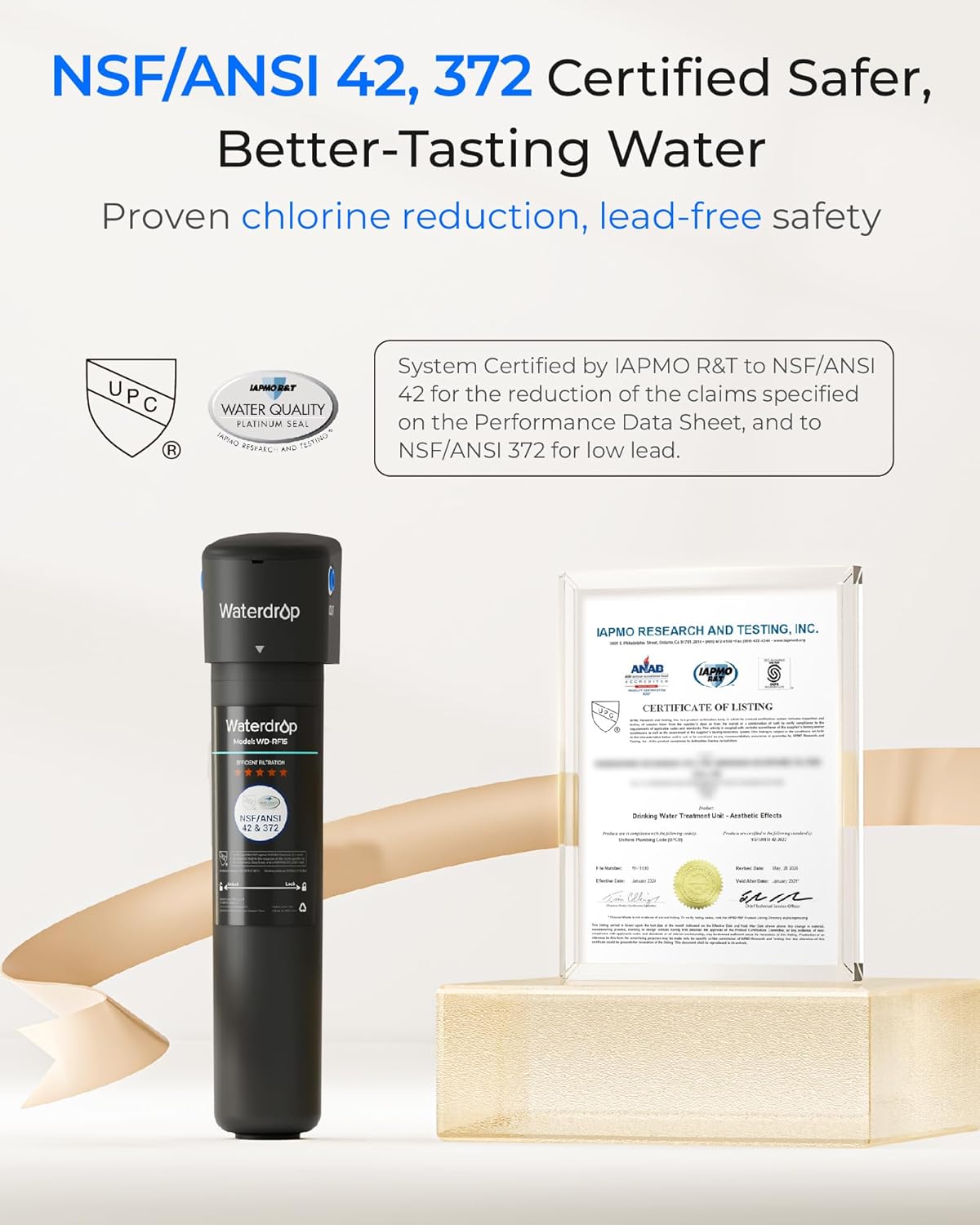 Waterdrop 15UB Under Sink Water Filter, Under Sink Water Filtration System for 2 Years and Waterdrop 10UB PRO Under Sink Water Filter, No Drilling Required
