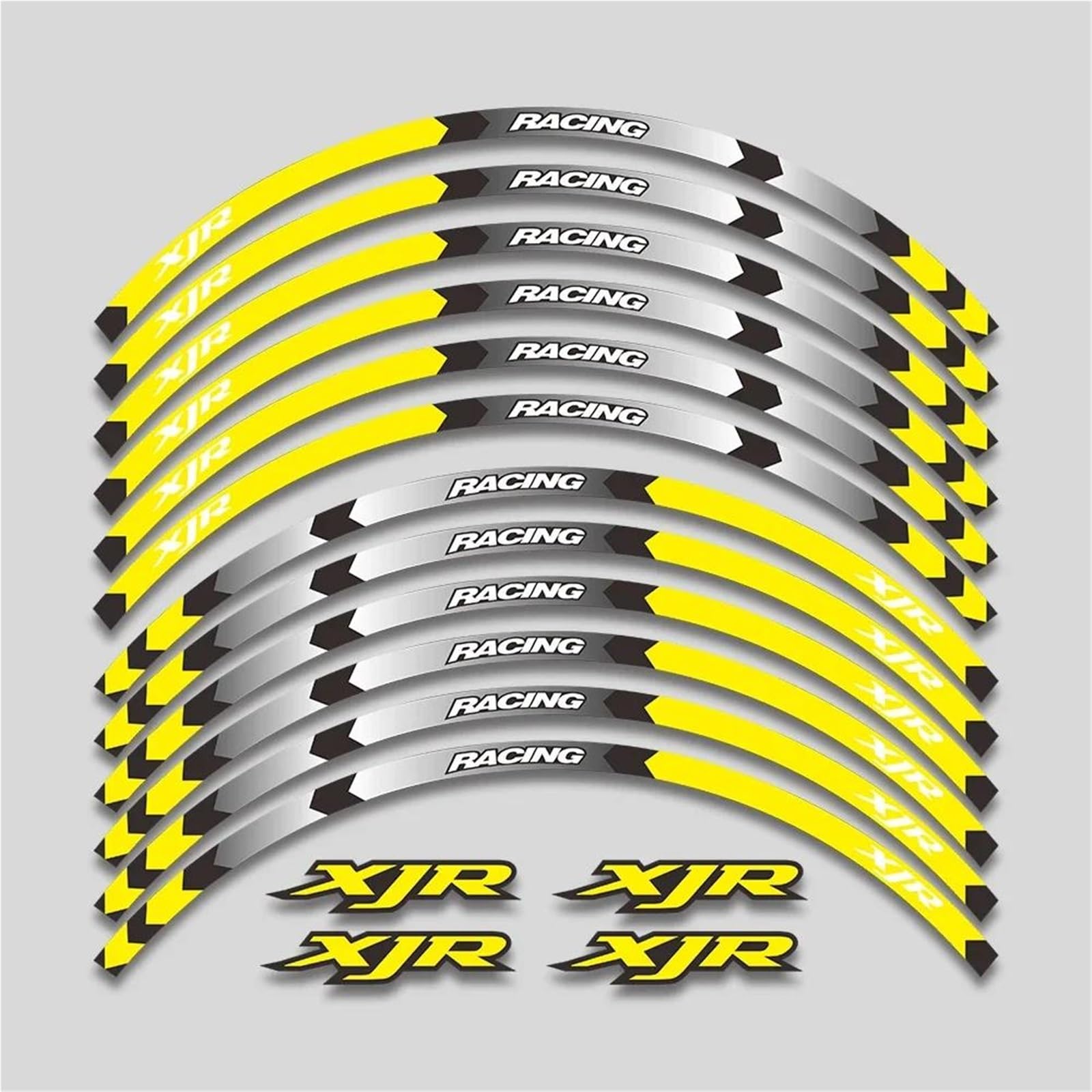 Decorative Stickers Wheels Hub Reflective Stripe Rim Decals Tape for Y-AMAHA XJR400 XJR1200 XJR1300 XJR 400 1200 1300 Motorcycle Accessories Stickers(Yellow)