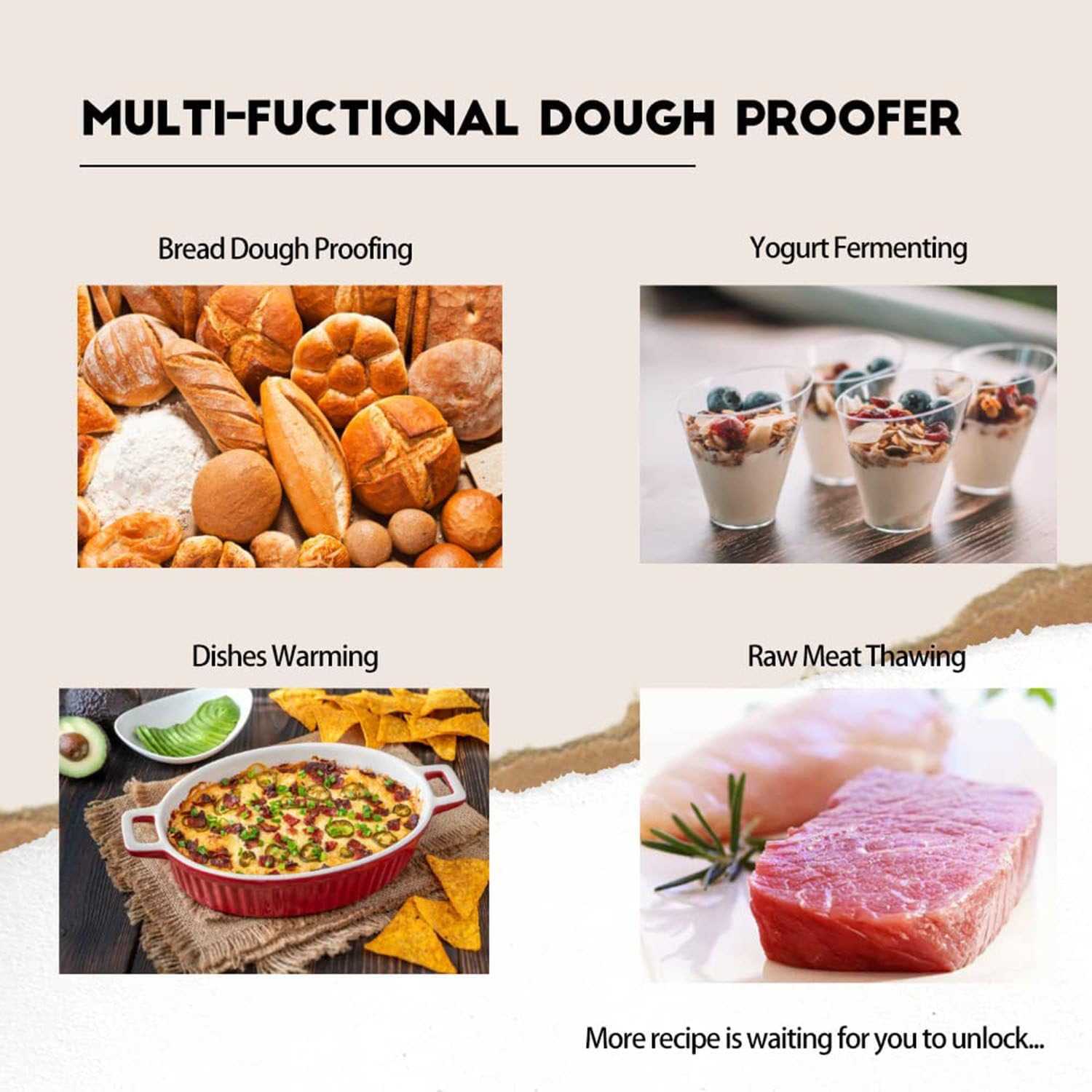Electric Bread Dough Proofer Machine,With Humidifying Cup & Grid,Stainless Steel Body,Highly Transparent Pc Cover,Anti-Slip Base,Independent Control Temperature /Time And Humidity 510*360*290mm