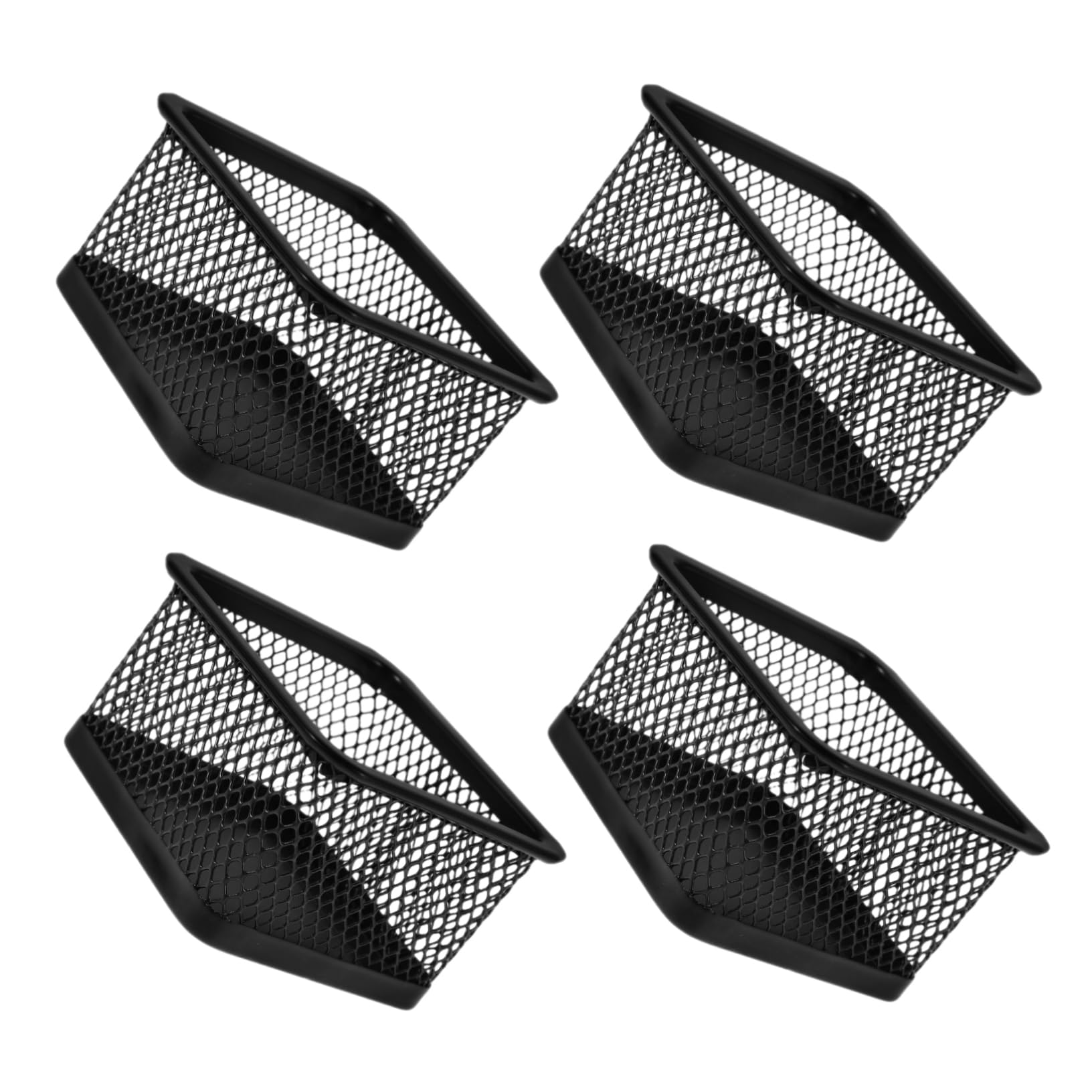 Unomor 4pcs Shape Metal Clip Holder Versatile Mesh Desktop Organizer for Office Supplies Study Tools and Snacks Space-saving Design for Desk Organization