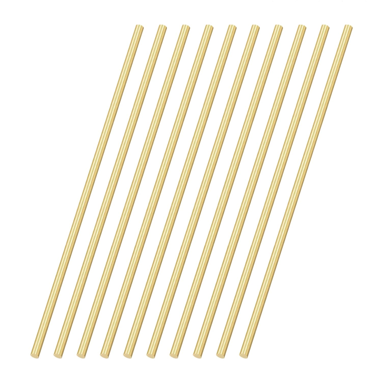 Brass Rods 2.5mm x 300mm Round Solid Shaft Lathe Bar Stock for DIY Crafts RC Aircraft Model Car 10pcs