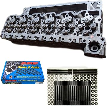 DK Cylinder Head Complete with Valve Train & ARP Studs - Compatible with Cummins Dodge Ram 6.7L 2007-2017 Common Rail Cummins Diesel