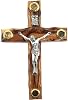 Zuluf 4.7 Olive Wood Catholic Cross with Metal Crucifix Hand Carved in Jerusalem Holy Land Christian Gift CRS087