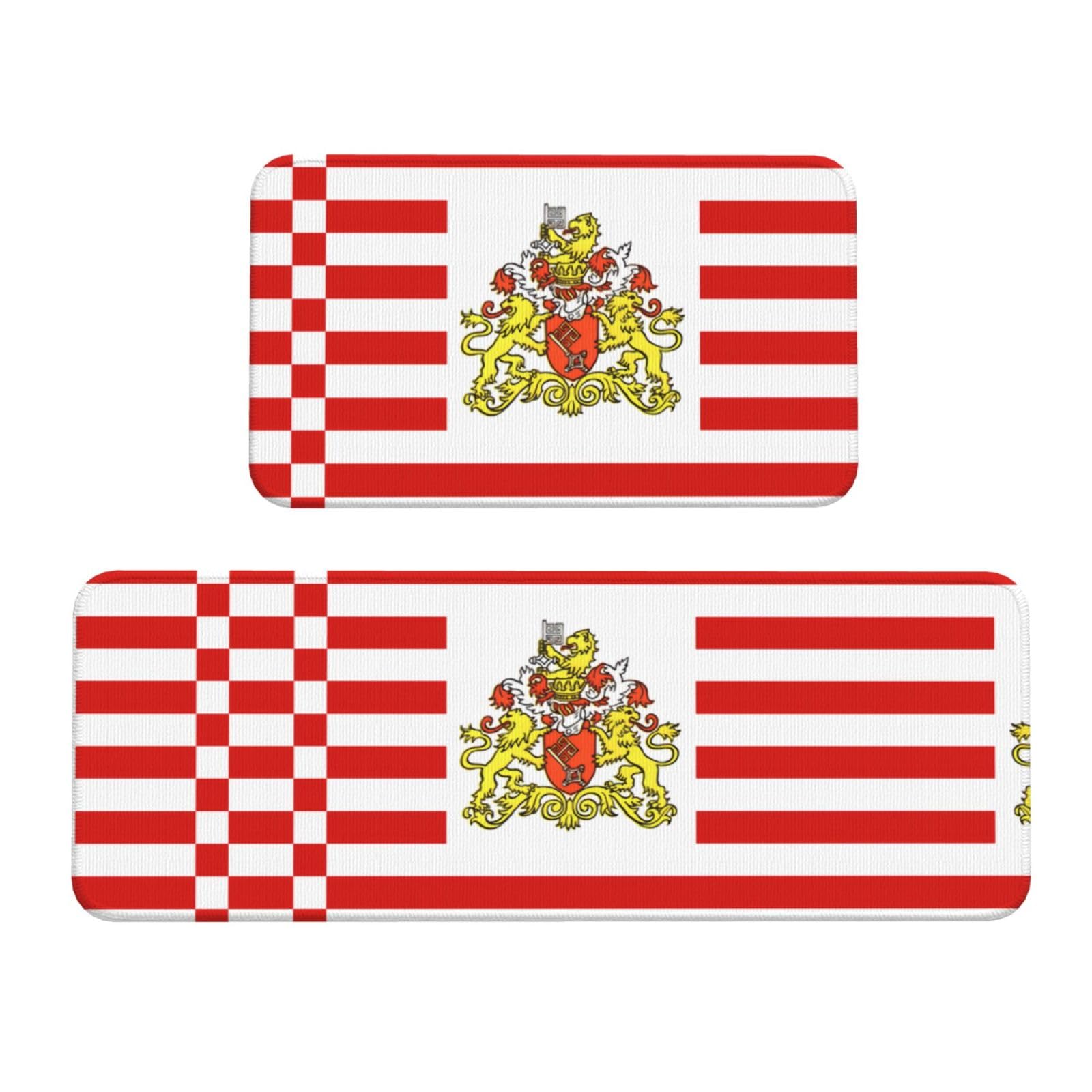 Alfombrillas de cocina antideslizantes con diseño de la bandera de Bremen (juego de 2 unidades)