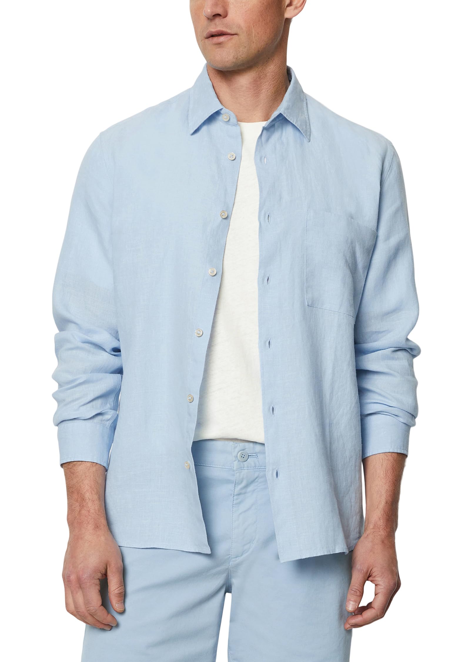 Marc O'Polo Herren Leinenhemd Langarm Regular Fit