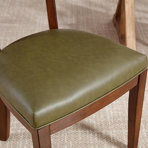 Miniatura 6 de Juego de 2 sillas de comedor modernas de mediados de siglo, sillas de comedor de granja con respaldo curvo, sillas de comedor con patas de madera de