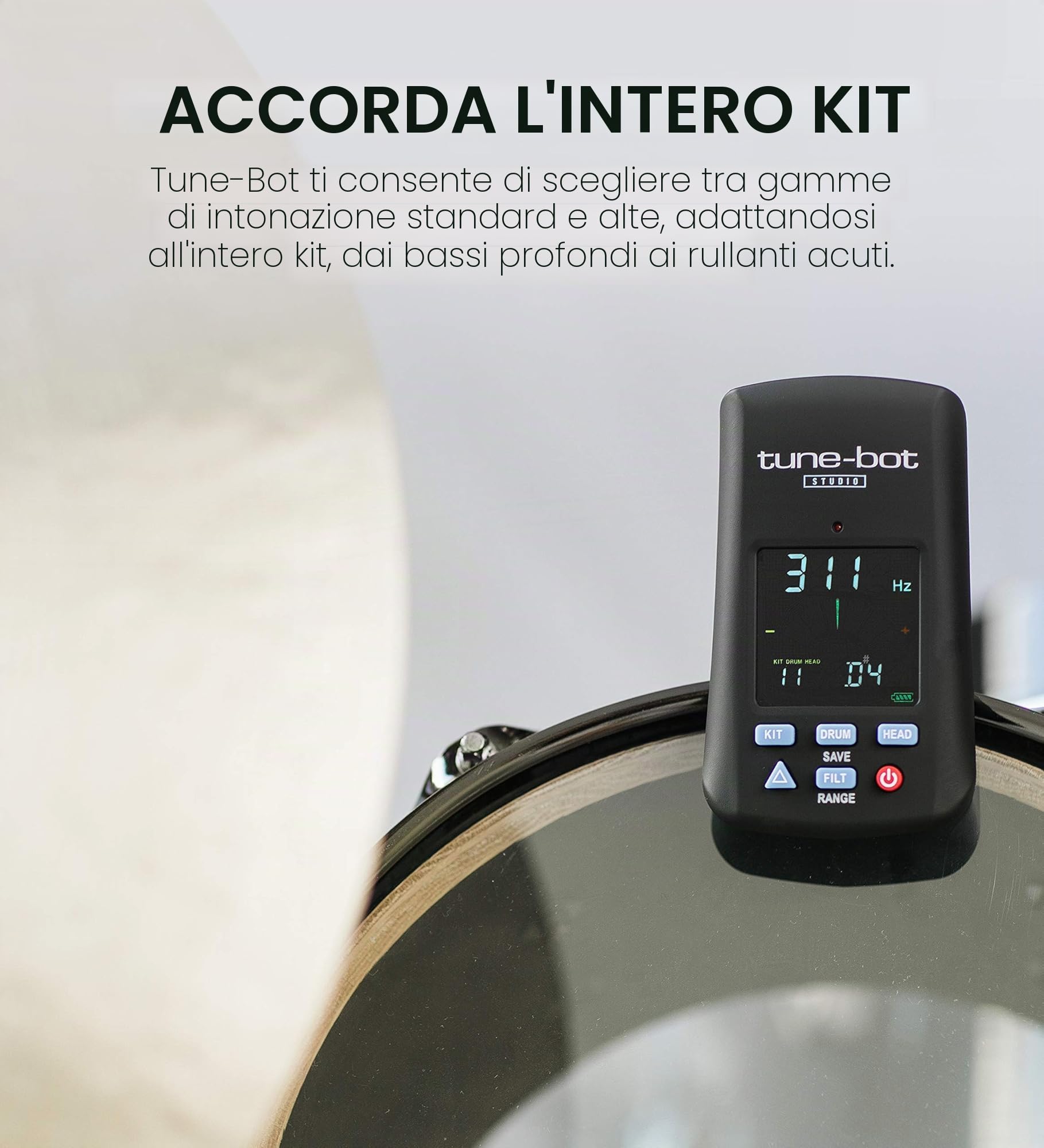 tune-bot Overtone Labs,Tune-Bot Accordatore per Batteria