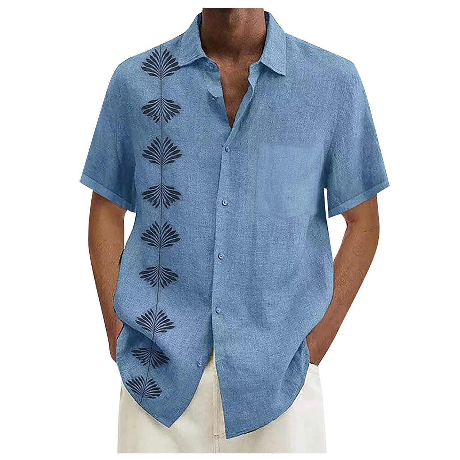 Camisa de manga corta para hombre, corte regular, camisa de ocio, tallas grandes, camisa de playa, vacaciones, monocolor, camisa de verano, transpirable, estampado hawaiano, camiseta para exteriores