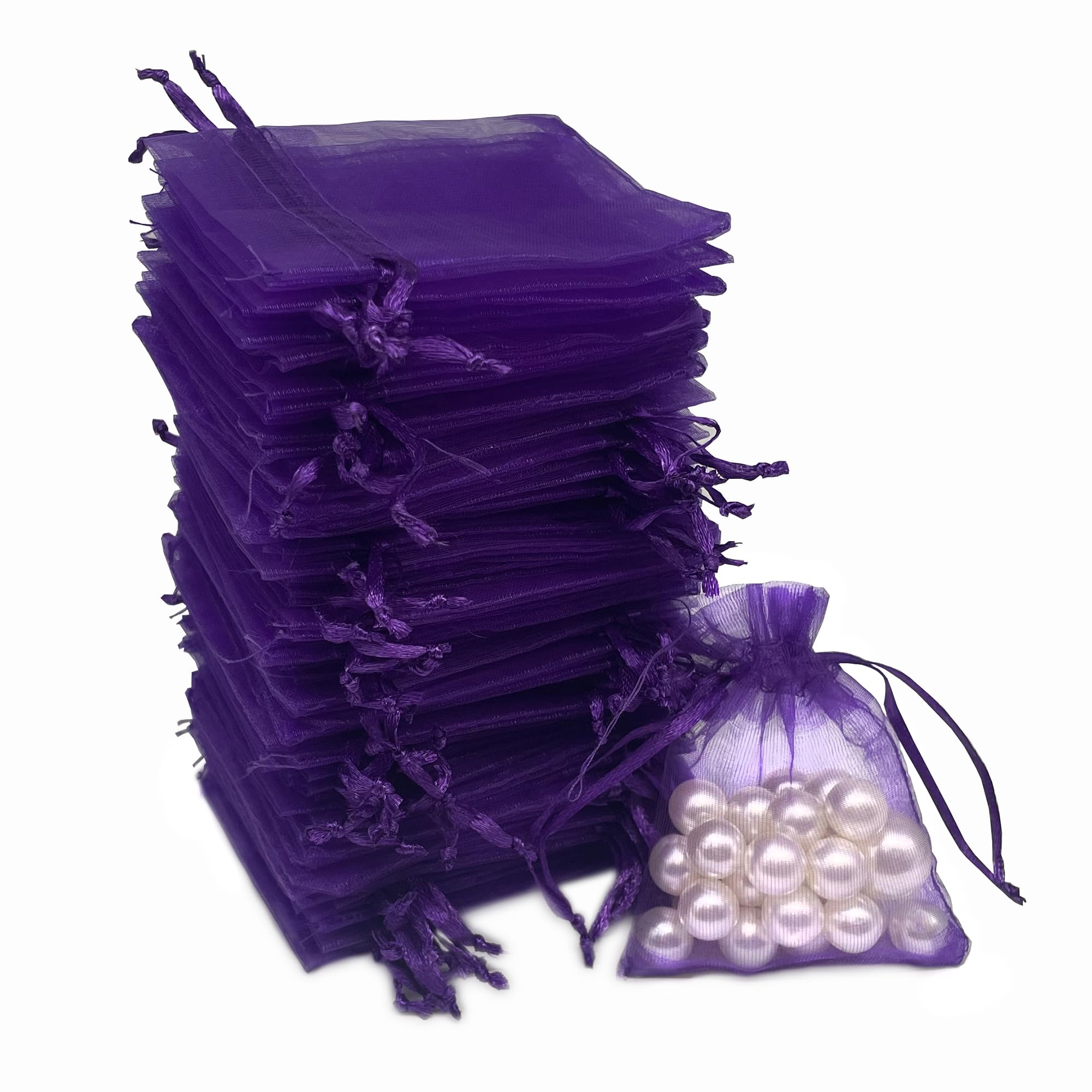 Organza Bags 2.8"x3.6", 100Pcs Small Mesh Drawstring Gift Bags