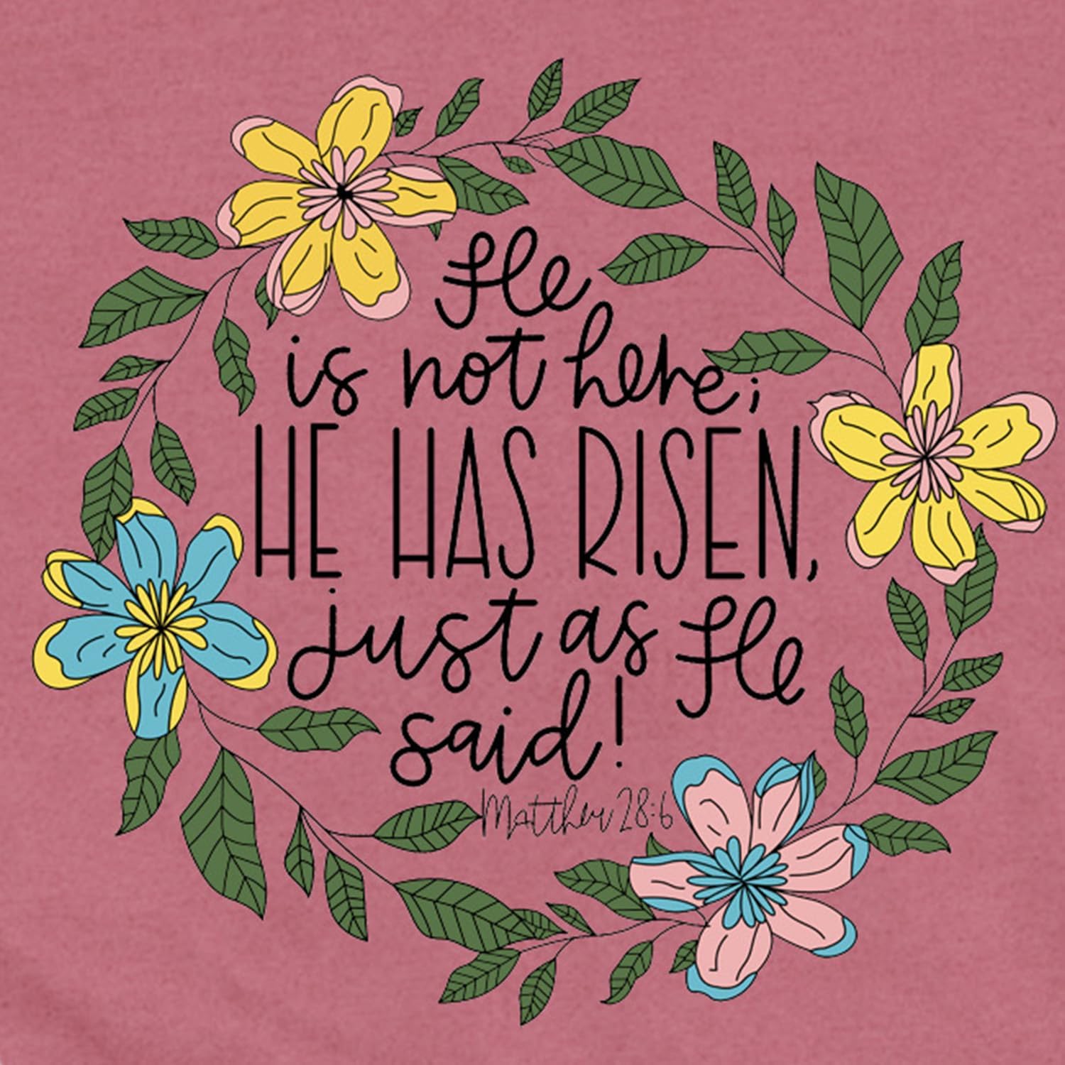 Easter Shirts for Women Christian Easter T-Shirt Floral Wreath Tee Tops - Image 5