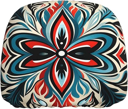 Car Headrest Covers Personalized Car Seat Headrest Cover Universal Auto Head Rest Covers Ethnic Pattern Headrest Covers Auto Accessories Dust Cover for Cars SUV Trucks