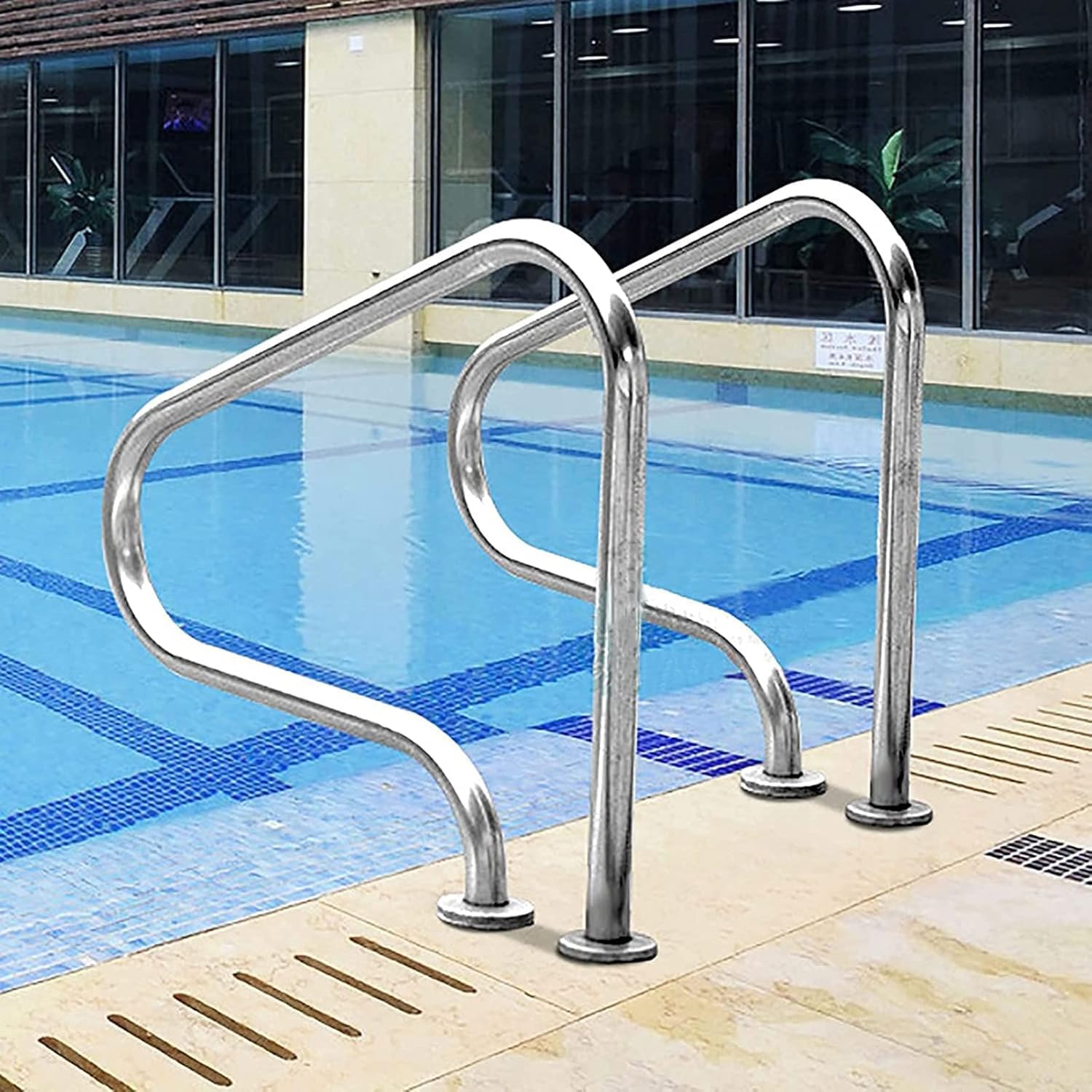SAIAODI Inground Pool Handrail, Hand Rails for Pools, 304