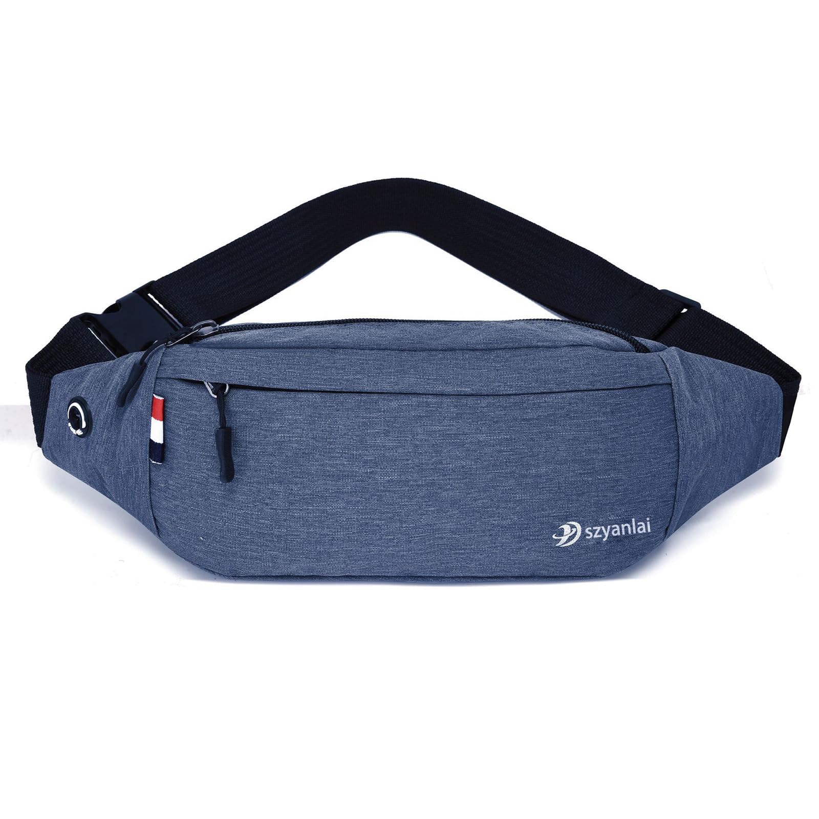 Bum Bag for Ladies Women Men Girls Bumbags Waist Fanny Pack with Headphone Jack and Adjustable Belt for Sport Running Hiking for Men Women (Blue) — image 1