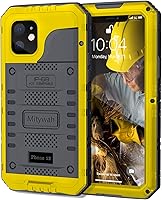 Vista 11 de Mitywah Funda impermeable para iPhone 12 Pro, carcasa resistente a los golpes con protector de pantalla incorporado, funda metálica de cuerpo