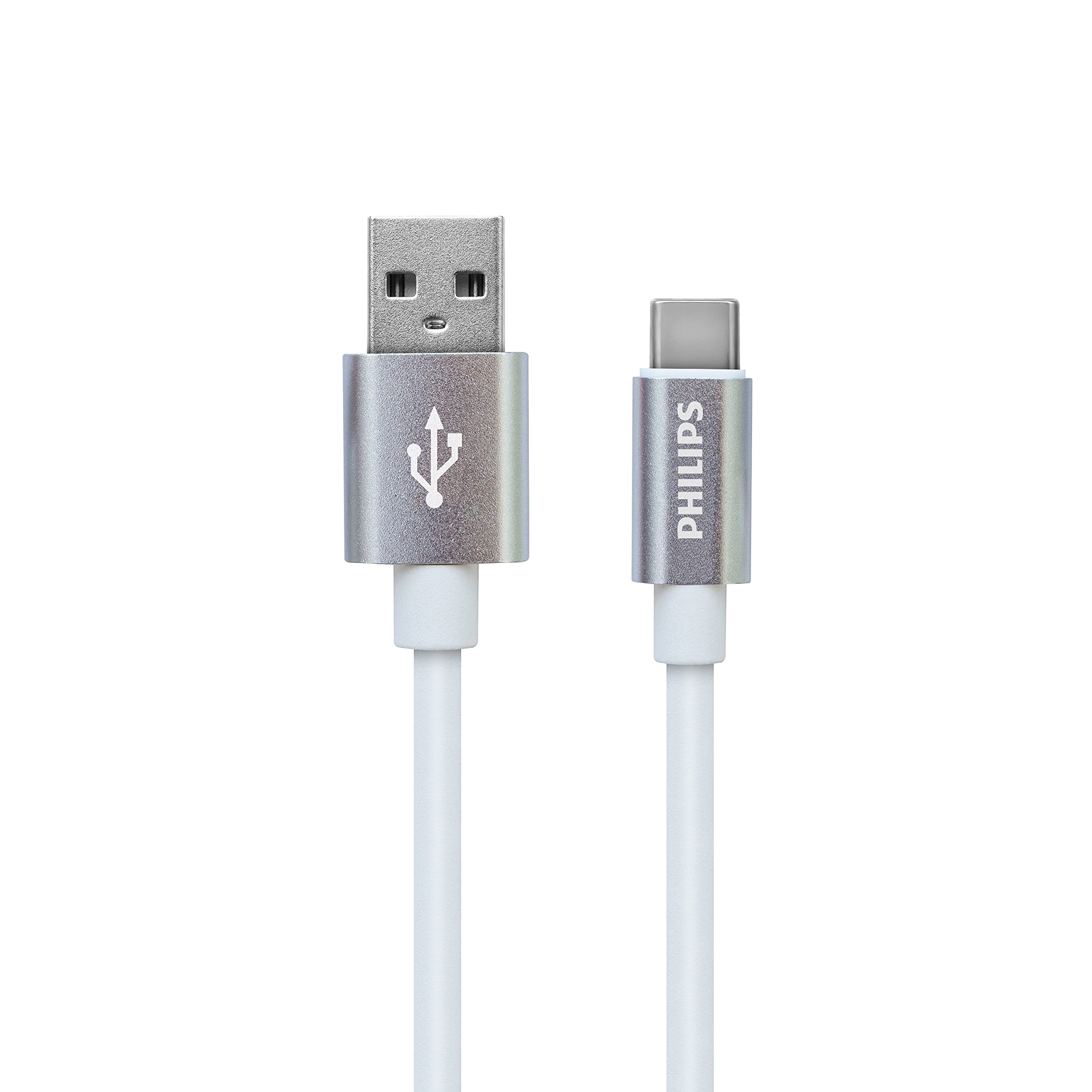 Philips USB - USB C Şarj Kablosu, 1.2 Metre, Deri, Siyah (DLC2528M)
