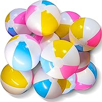 Novelty Place 12 Pack Inflatable Beach Balls 12 Inch Macaron Colors Leakproof PVC Pool Party Toys for Adults Teens