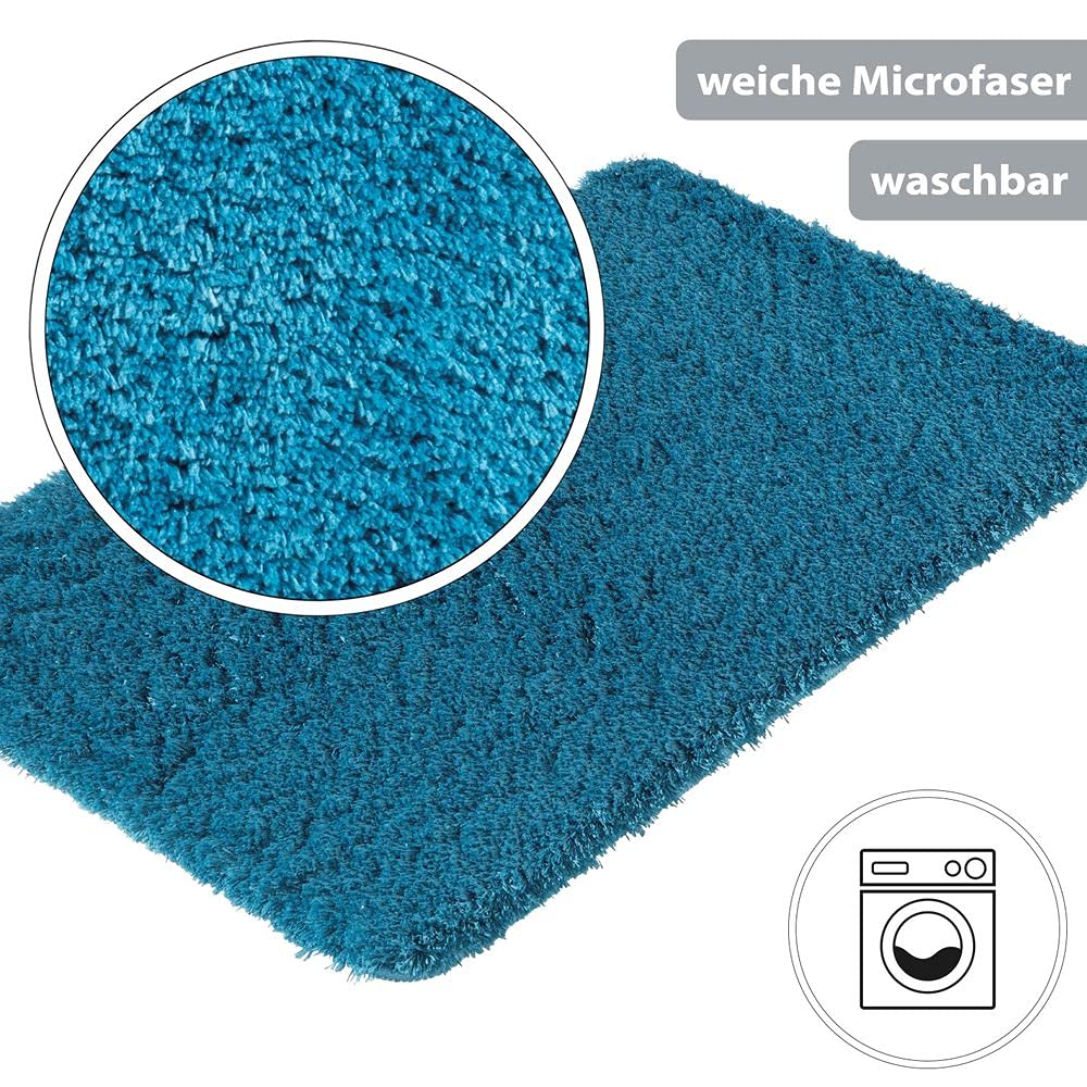 Panasonic® baño (microfibra I Alfombrilla de baño I microfibra ducha Alfombrilla I baño alfombra para cuarto de baño I Lavado Bar I I de secado rápido suelo radiante I color azul, 50 x 80 cm