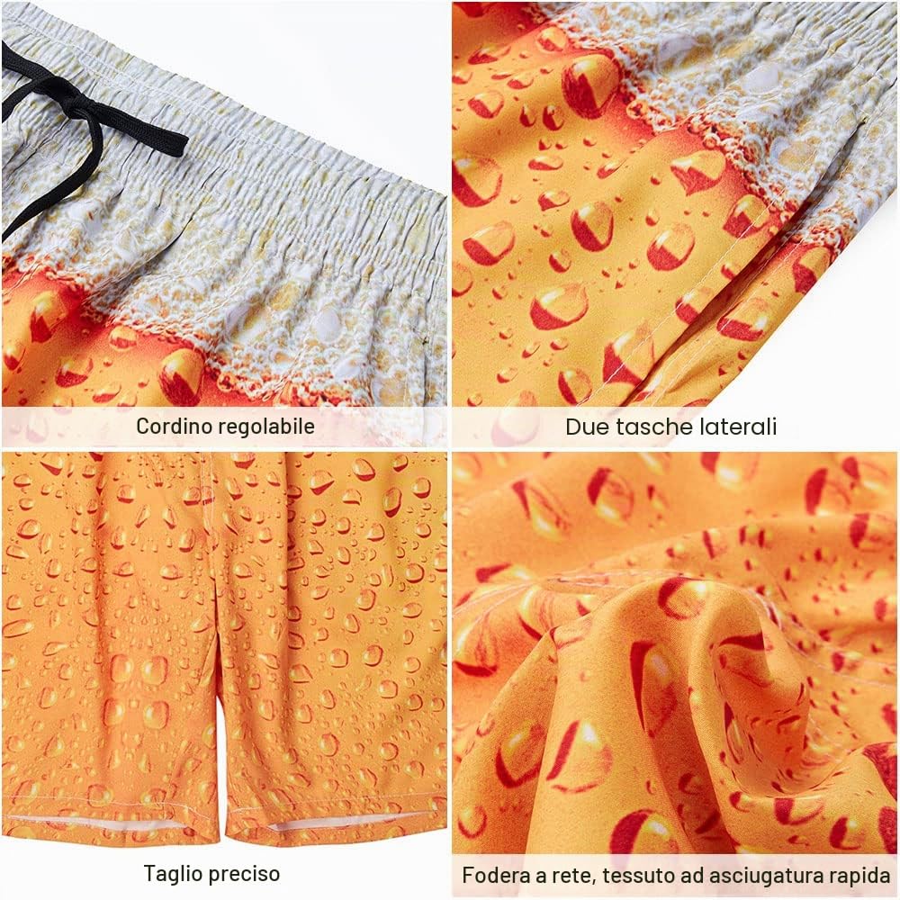 Loveternal Uomo Costume da Bagno Quick Dry Pantaloncini da Spiaggia Stampato Swim Trunks